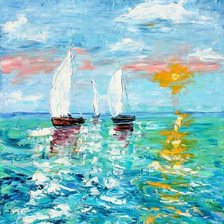 море, лодки