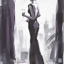 Схема вышивки «дама»