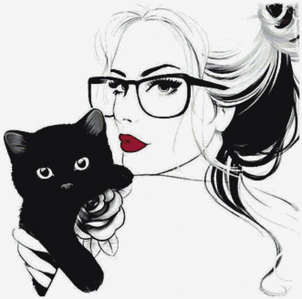 дама с котом - предпросмотр