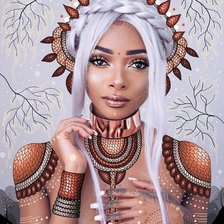 Схема вышивки «Девушка»