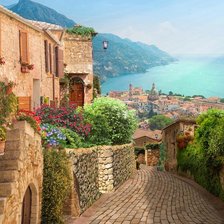 Схема вышивки «Город у моря»