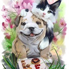 Схема вышивки «Друзья»