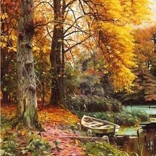 Схема вышивки «Осенний пруд»