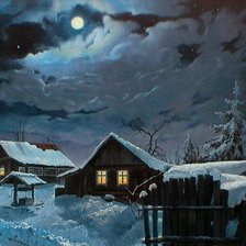 Схема вышивки «Зимний пейзаж»