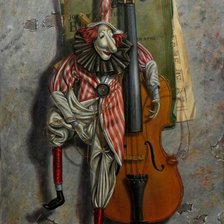 Схема вышивки «кукла и скрипка»