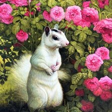 Схема вышивки «Зверёк в цветах»