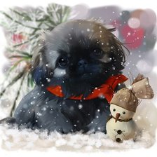 Схема вышивки «Щенок»