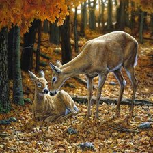 Схема вышивки «Олени»