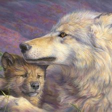 Схема вышивки «Волки»