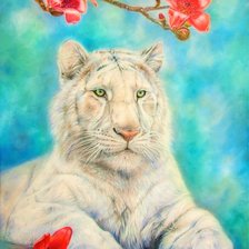 Схема вышивки «Белый тигр»