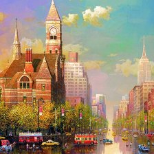 Схема вышивки «Город»