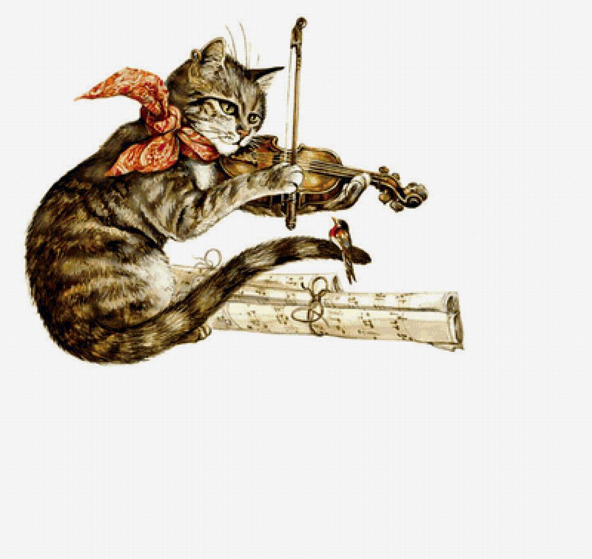 Кот-музыкант - предпросмотр