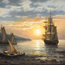 Схема вышивки «Парусники»