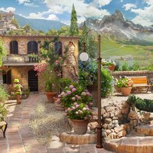 Схема вышивки «Домик в горах»