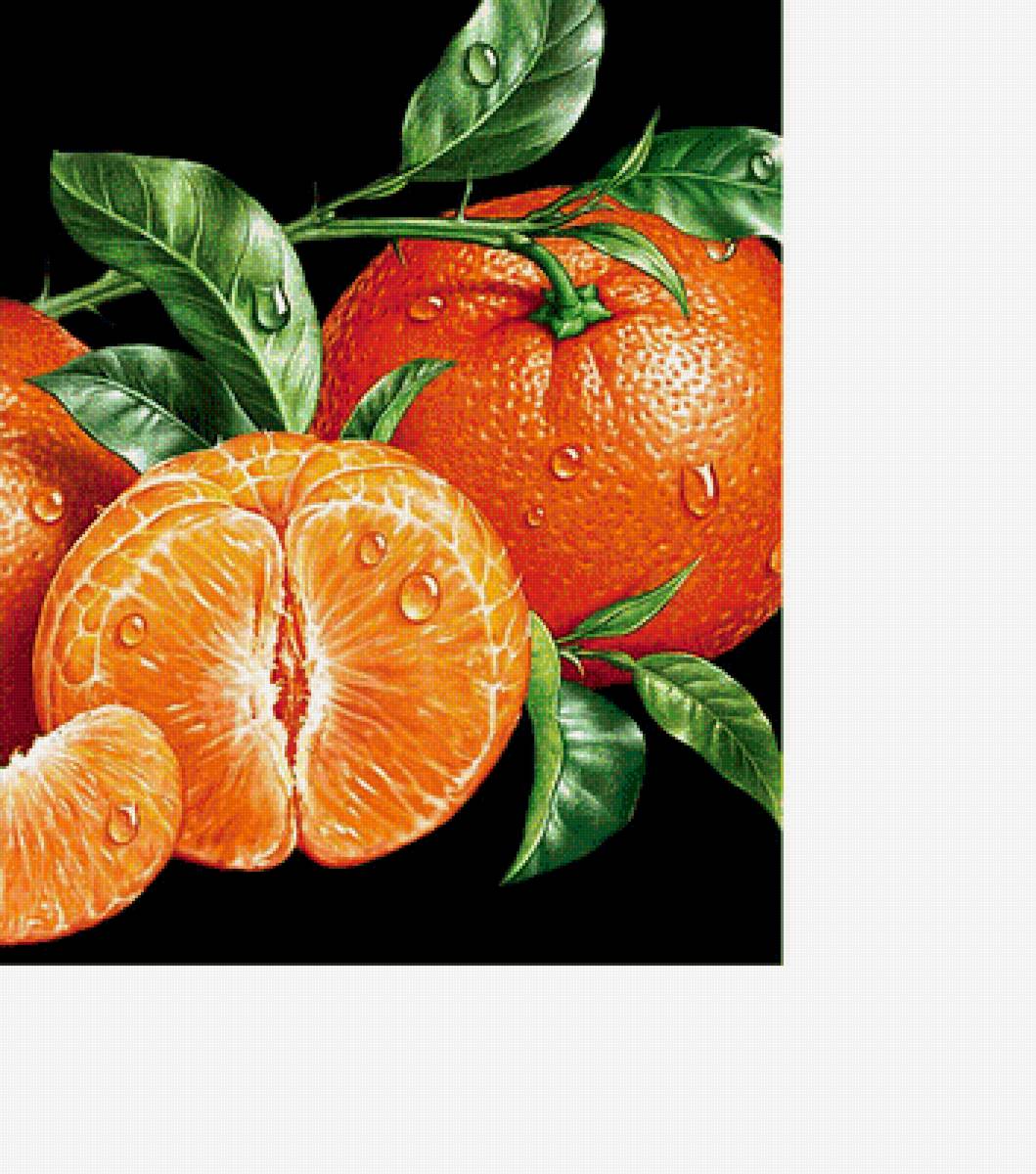 Мандаринки - фрукты, на черном - предпросмотр