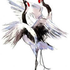 Схема вышивки «Журавли»