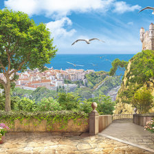 Схема вышивки «Город у моря»