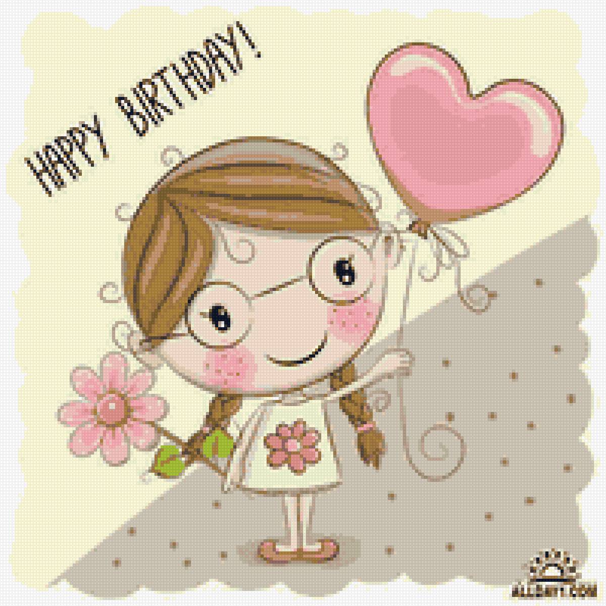 девочка и шарик - предпросмотр