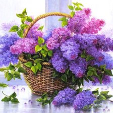 Схема вышивки «Сирень букет»