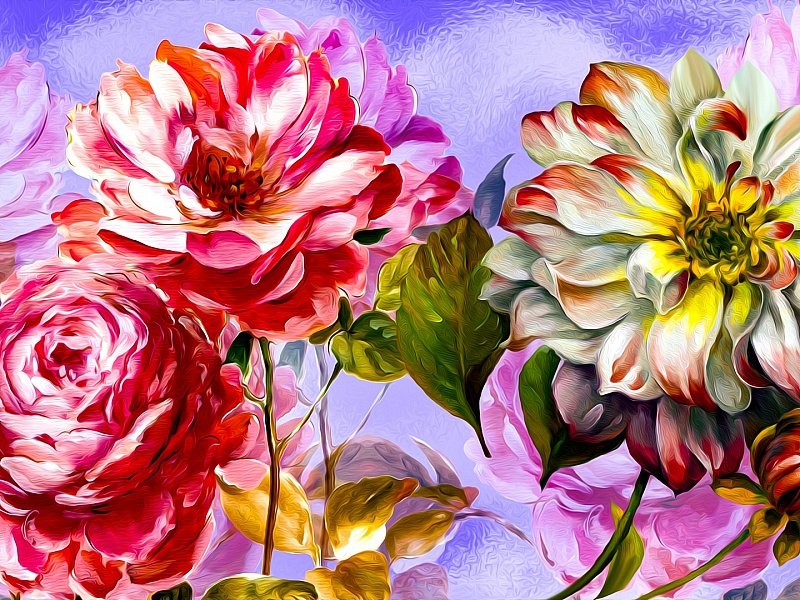 Цветы - рисунок, цветы - оригинал