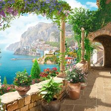 Схема вышивки «Город у моря»