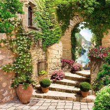 Схема вышивки «Дворик»