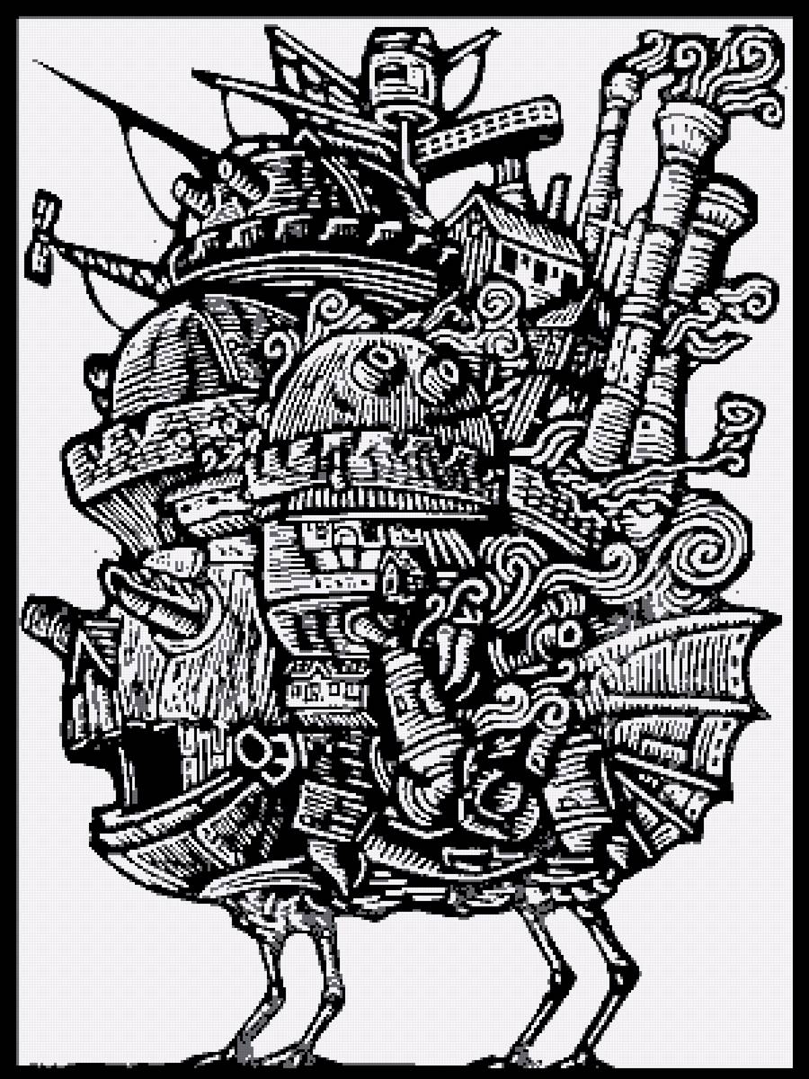 Ходячий замок Хаула оттиск - предпросмотр