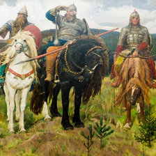 Схема вышивки «Три богатыря»