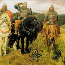 Схема вышивки «Три богатыря»