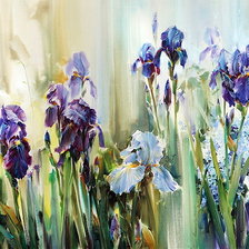 Схема вышивки «ирисы»