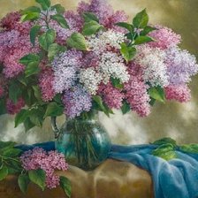 Схема вышивки «сирень по картине Сатарова»