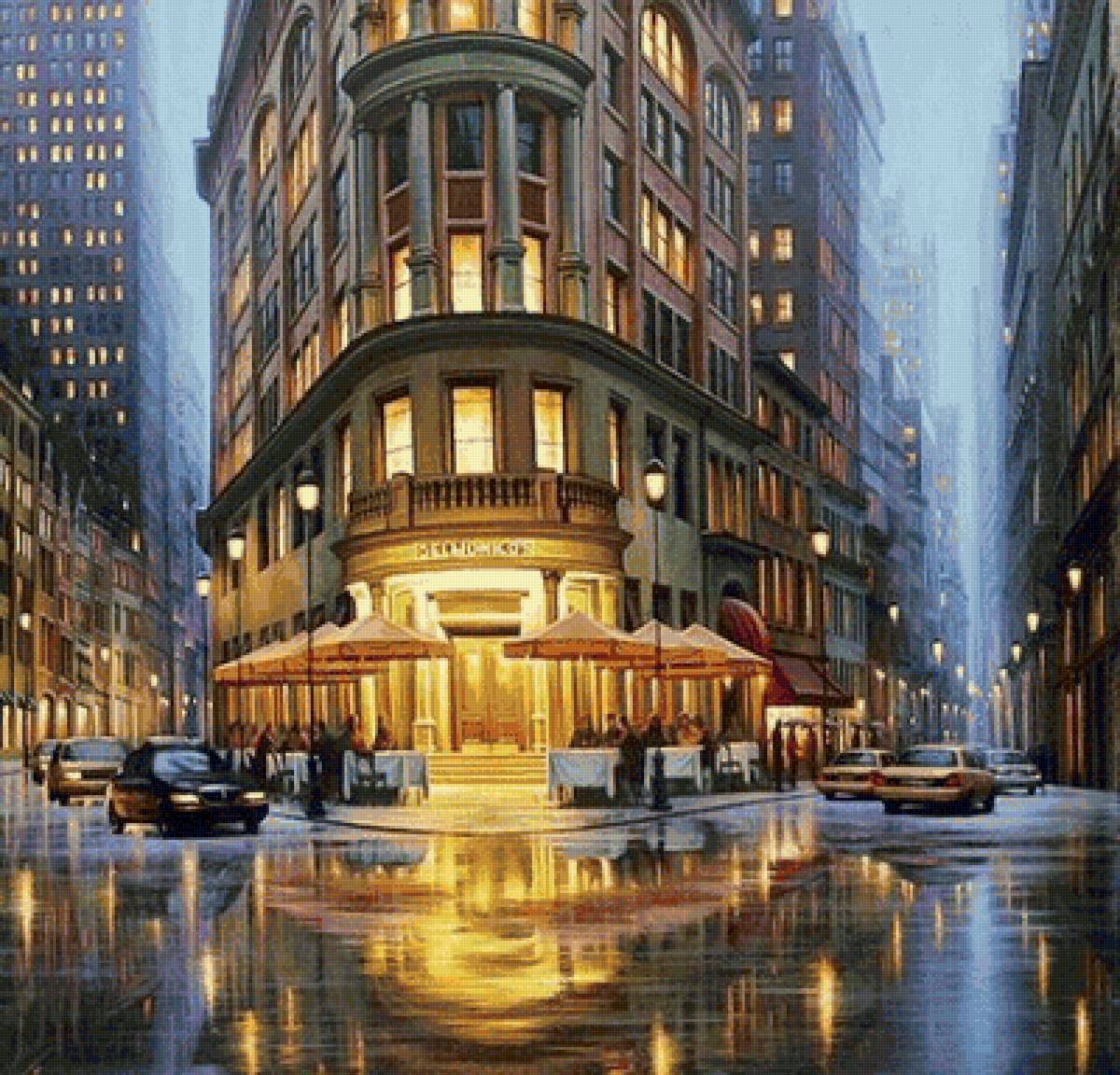 Вечерний город - улица, город, люди, вечер - предпросмотр