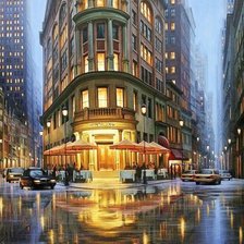 Схема вышивки «Вечерний город»