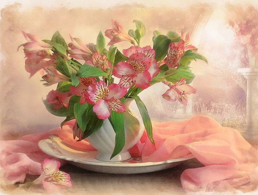 Цветы - букет, натюрморт, цветы - оригинал