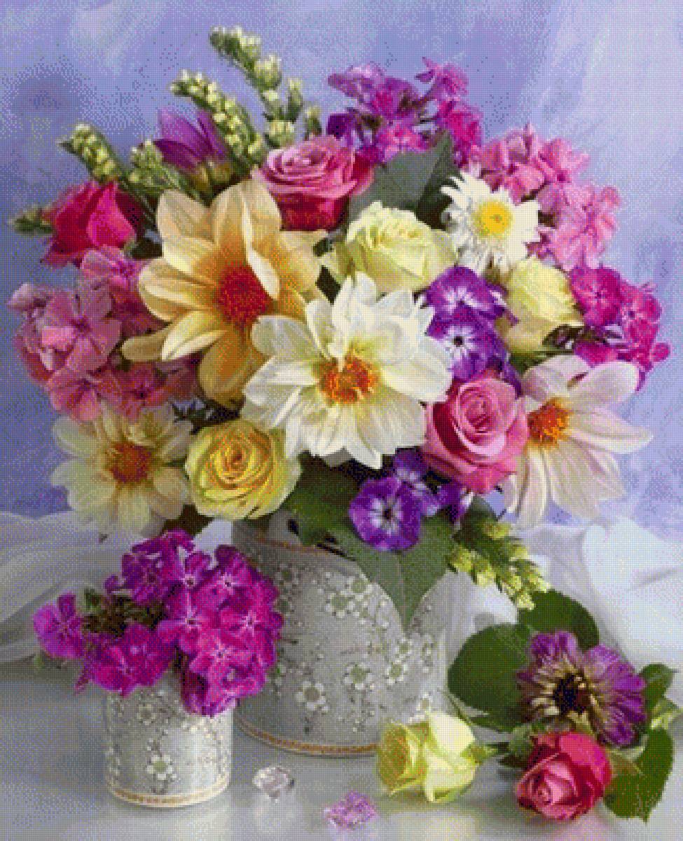 Букет - натюрморт, букет, цветы в вазе - предпросмотр