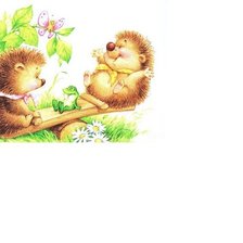 Схема вышивки «Ёжики на качели /размер 260 х 160 крест с хорошим качеством/»