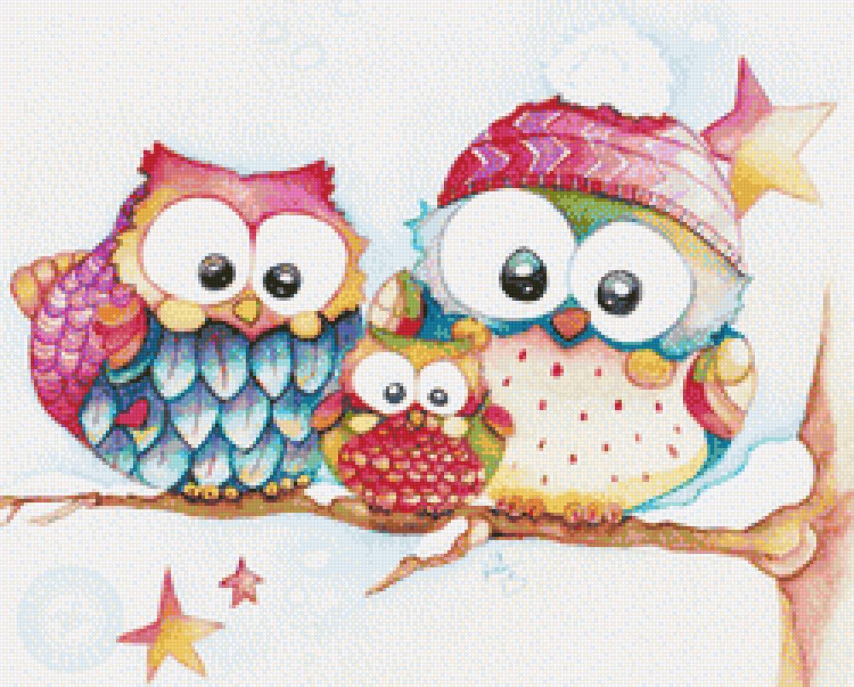 FAMILIA BUHOS - 250 x 201 cruces - предпросмотр