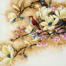 Схема вышивки «Птичка»