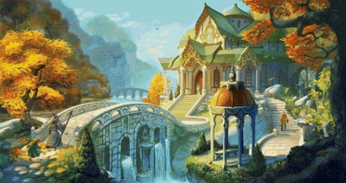 Властелин колец - замок, фентези, природа, сказка - предпросмотр