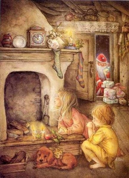 КАРТИНА ЛИЗИ МАРТИН - дети, новый год - оригинал