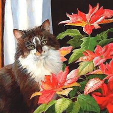 Схема вышивки «кошка»