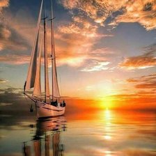 Схема вышивки «Парусник.»