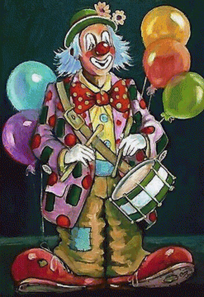 PAYASO TAMBOR GLOBOS - 247 x 360 cruces - предпросмотр