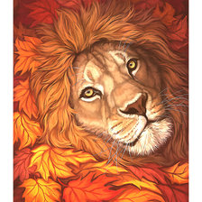 Схема вышивки «Серия "Хищники". Осенний Лев»
