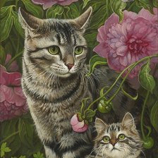 Схема вышивки «mačky»