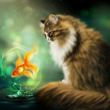 Схема вышивки «Золотая рыбка»