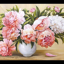 Схема вышивки «Серия "Пионы"»