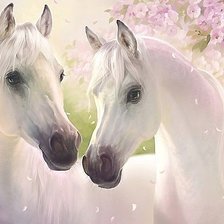 Схема вышивки «кони»