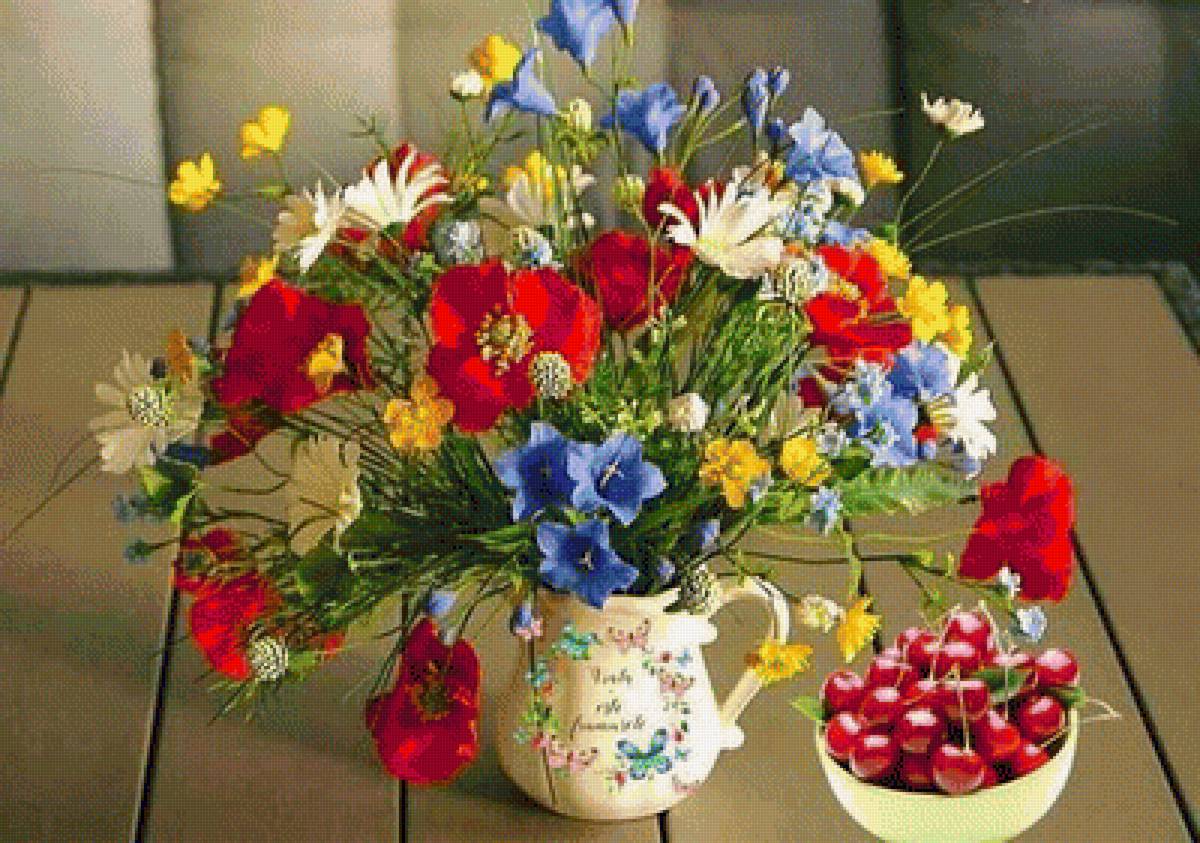 Летний букет - букеты, полевые цветы, маки - предпросмотр