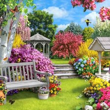 Схема вышивки «Цветущий сад»